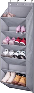 Door Shoe Rack with Deep Pockets for 12 Pairs of Shoe Organizer Over the Door... - Picture 1 of 7