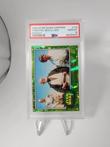 2022 Topps Star Wars Sapphire #119 threepio, ben & luke Peridot /75 PSA 10 - Picture 1 of 2