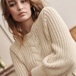 La Maille Sezane Paris Cable Knit Sweater ecru Women’s Medium - Picture 1 of 15