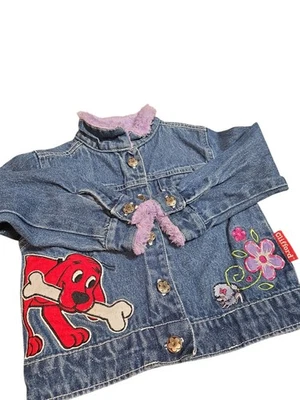 Vintage 90's Clifford Big Red Dog Embroidered Denim Jacket 3T - Image 1 of 4