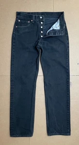 Vtg Levi's Men’s 31x32 Black Denim Button Fly Jeans 501 0660 USA Made 90s - Picture 1 of 9