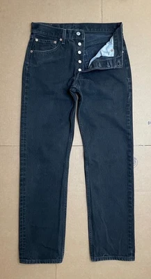 Vtg Levi's Men’s 31x32 Black Denim Button Fly Jeans 501 0660 USA Made 90s - Image 1 of 4