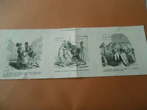 Caricature 1869 - Corneilles et Voltaire se disputant Victorien Sardou - Imagen 1 de 1