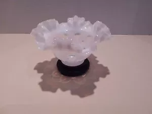 Fenton White Opalescent Coin Dot Fluted Candy Dish Excellent! 1952 - Picture 1 of 5