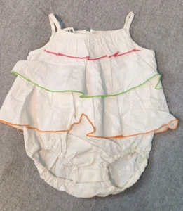 Vestido de bebé Talbots Kids 9M Sprint blanco tela jacquard cremallera trasera una pieza NUEVO - Imagen 1 de 4