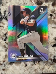 Tarjeta Bowman Platinum 2019 Sky Blue Parallel Prospect Padres Owen Miller #top-55 - Imagen 1 de 1