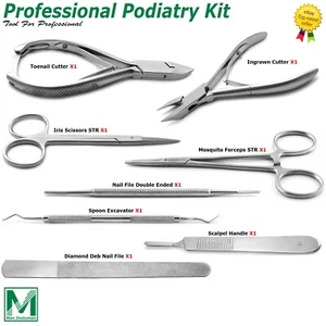 Chiropody Podiatry Instruments Tools Set Ingrown Podiatrist Toenail Surgery Kit - Picture 1 of 10