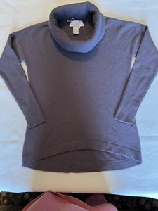 Design History Pullover Cashmere Knit Sweater Drop Tail Hem Purple Heather M - Picture 1 of 6
