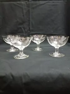 Vintage Noritake Sasaki Kristall, Sherbet/niedrige Sektgläser, 4er Set - Bild 1 von 6