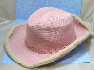 Niñas Rosa Gamuza Sintética Oveja Vaquera Sombrero Vaquero Talla Única Estudios Scala con Alambre - Imagen 1 de 5