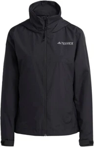 NEW Women’s Adidas Raincoat Terrex Rain.RDY Hiking Jacket HN5460 Black Sz L Reg - Picture 1 of 23