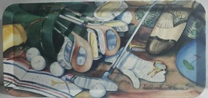 Vintage Golf Club Tray Kathleen Parr Mckenna Melamine 1999 Made in Italy - Picture 1 of 6
