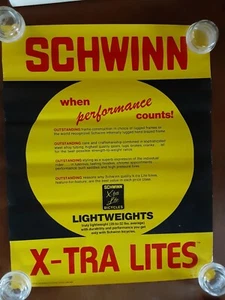 Vintage Schwinn X-tra Lite Bicycle Advertising Poster Sign Chicago Original Rare - Picture 1 of 11