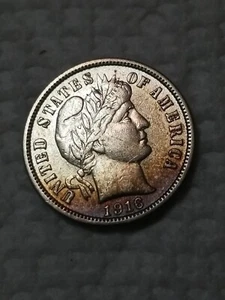 1916 Barber Dime In Extra Fine Or AU Condition In My Opinion. #140 - Picture 1 of 2