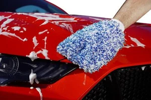 Autowaschhandschuh aus Mikrofaser Waschhandschuh für Autowäsche Auto Autoschwamm - Bild 1 von 6