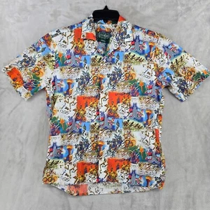 Gitman Bros Vintage Olympic Games Print Button Up Short Sleeve Shirt Small RARE - Picture 1 of 8