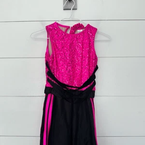 Weissman Girls Medium No Tears Left to Cry Black Sequin Jumpsuit Jogger - Picture 1 of 5