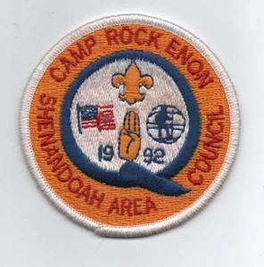 1992 Camp Rock Enon, (Shenandoah Area Council) Patch, Round, Mint - Picture 1 of 1