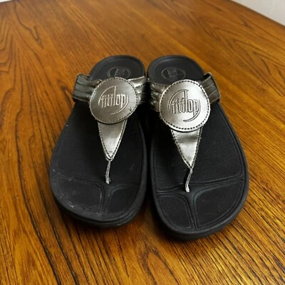 FitFlop 5100 Gold Bronze Toning Walking Flip Flops Sandals Shoes Size 9 - Image 1 of 4