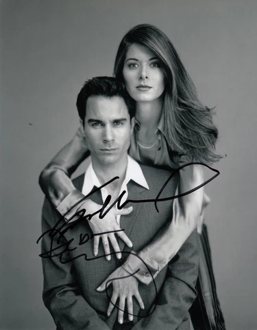 Debra Messing Eric McCormack Will & Grace signed 10x8 photo AFTAL UACC + ACOA Cover