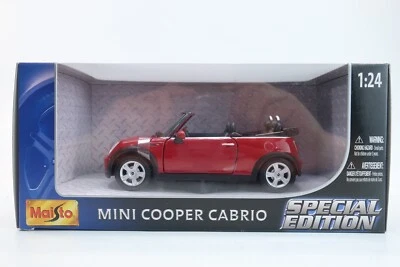 Maisto Edición Especial 1:24 Diecast Rojo Mini Cooper Convertible Cabrio Foto 1 de 4