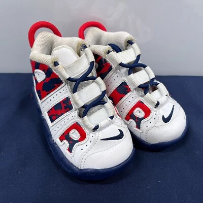 Nike Air More Uptempo TD Talla Blanco Azul Rojo Azul Marino Camuflaje Niño Pequeño (CZ7887-100) 5C Foto 1 de 4