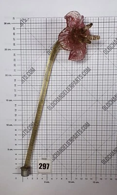 Venetian Murano Upper Flower Pink Glass with Gold Fleck Replacement Part - Image 1 of 4