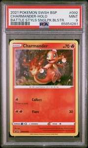 PSA 9 MINT Charmander SWSH092 Holo Battle Styles Blister Promo Pokemon Card - Picture 1 of 2