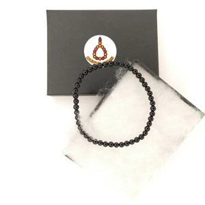 Elegante Pulsera Genuina Piedra Preciosa Negro Turmalina 4mm Cuentas Regalo de Navidad 476 - Imagen 1 de 8
