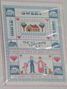 1986 Dimensions #3608 Counted Cross Stitch Home Sweet Home Sampler Kit Neu in Verpackung - Bild 1 von 4