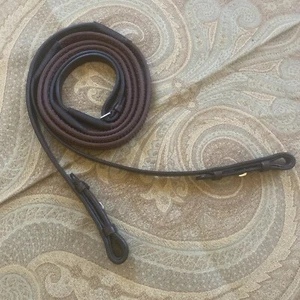Rambo Micklem Competition Reins Soft Grip Rubber- Brown 53” - Picture 1 of 6