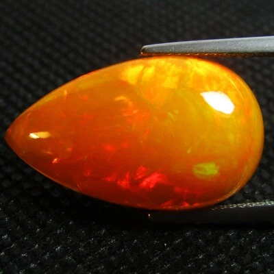 13.65Cts Natural Earth Mined Orange Color Play Opal Ethiopian Pear Cabochon VOD - Image 1 of 4