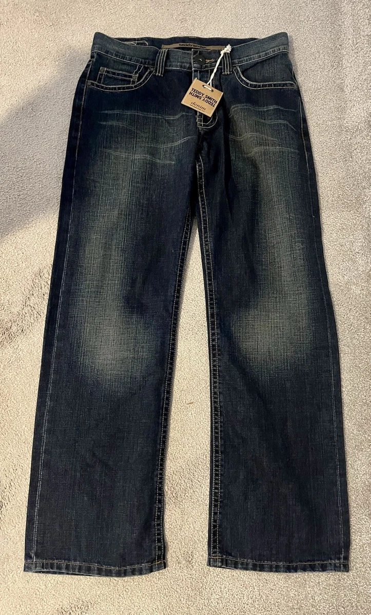 Teddy Smith Herren Jeans – Regular Fit, Denim, Washed Farbe, Mit 3-Knopf-Verschluss