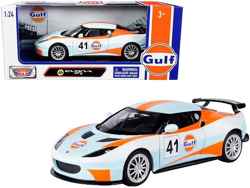 Lotus Evora GT4 #41 "Gulf Oil" Light Blue with White and Orange Stripes 1/24 Die - Image 1 of 1