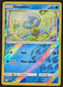 Tarjeta Pokémon común Dewpider 2019 Cosmic Eclipse holográfica inversa 64/236 (nuevo) - Imagen 1 de 2