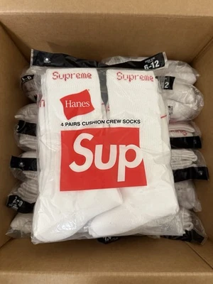 Paquete de 4 calcetines Supreme x Hanes Crew blancos | Talla única | Envío gratuito Foto 1 de 3