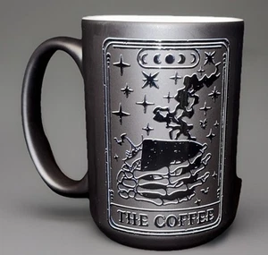 Skeleton Tarot Card “The Coffee” Large Coffee Mug 15oz Coffee Cup Color Changing - Picture 1 of 9