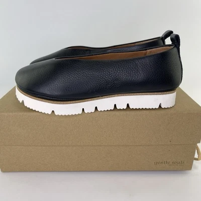 Zapatos planos sin cordones Kenneth Cole para mujer Gentle Souls Demi cuero negro talla 5,5 M Foto 1 de 4