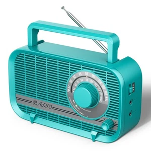 Portable AM FM Radio with Bluetooth, Plug in Wall and Play, or AA Battery Ope... - Picture 1 of 7