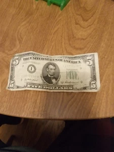 1950 B $5 FIVE DOLLAR BILL NOTE - Picture 1 of 6