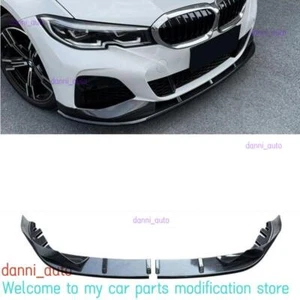 FOR 2020-2022 BMW 3-Series G20 ABS Carbon Fiber Front shovel Bumper Lip Cover 2X - Foto 1 di 14