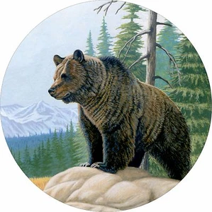 Bear Grizzly Mountain Spare Tire Cover-Add tire size in NOTES during checkout - Foto 1 di 7
