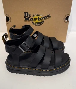 DR. MARTENS BLAIRE HYDRO WOMENS BLACK SANDALS size 6flat
