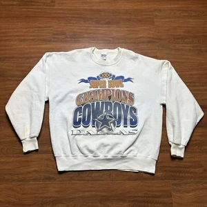 Vtg Super Bowl XXX Champions Dallas Cowboys Sweatshirt XL 1995 NFL Pullover USA - Picture 1 of 18