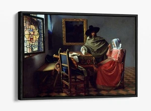 THE WINE GLASS -DEEP FLOATER/FLOAT EFFECT FRAMED CANVAS ART PRINT- - Picture 1 of 12
