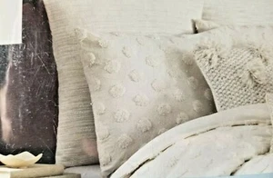 Kas Room Eden Euro Pillow Sham Ivory 26" x 26" Sparkly  - Picture 1 of 4