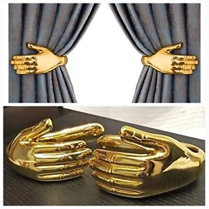 Decorative Curtain Tiebacks Stylish Gold Hands Drapery Hold Backs 