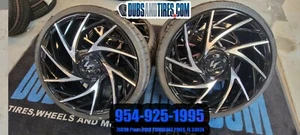 24 INCH 24x10 Lexani Mugello RIMS Black wheels TIRES 275/30R24  BP:5X108 - Picture 1 of 4