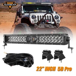 AUXBEAM 22" 5D-PRO Led Work Light Bar Driving Lamp for Jeep Wrangler JK TJ CJ YJ - Picture 1 of 12