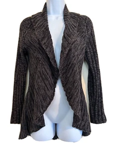 Apt 9 offene Strickjacke Pullover Damen Gr. Petite XS dunkel meliert grau Grobstrick - Bild 1 von 10